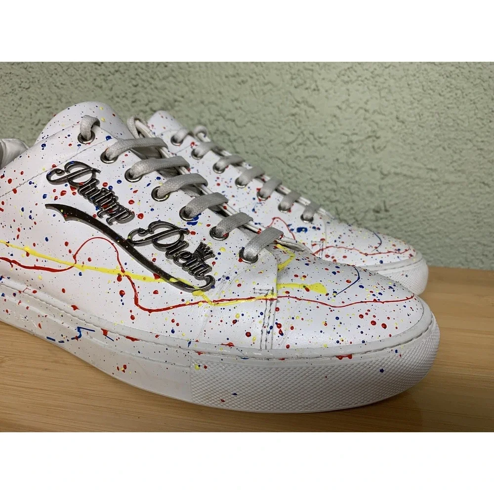RARE 🚀 Philipp Plein Splatter Paint Sneakers Fashion‎ Sneakers